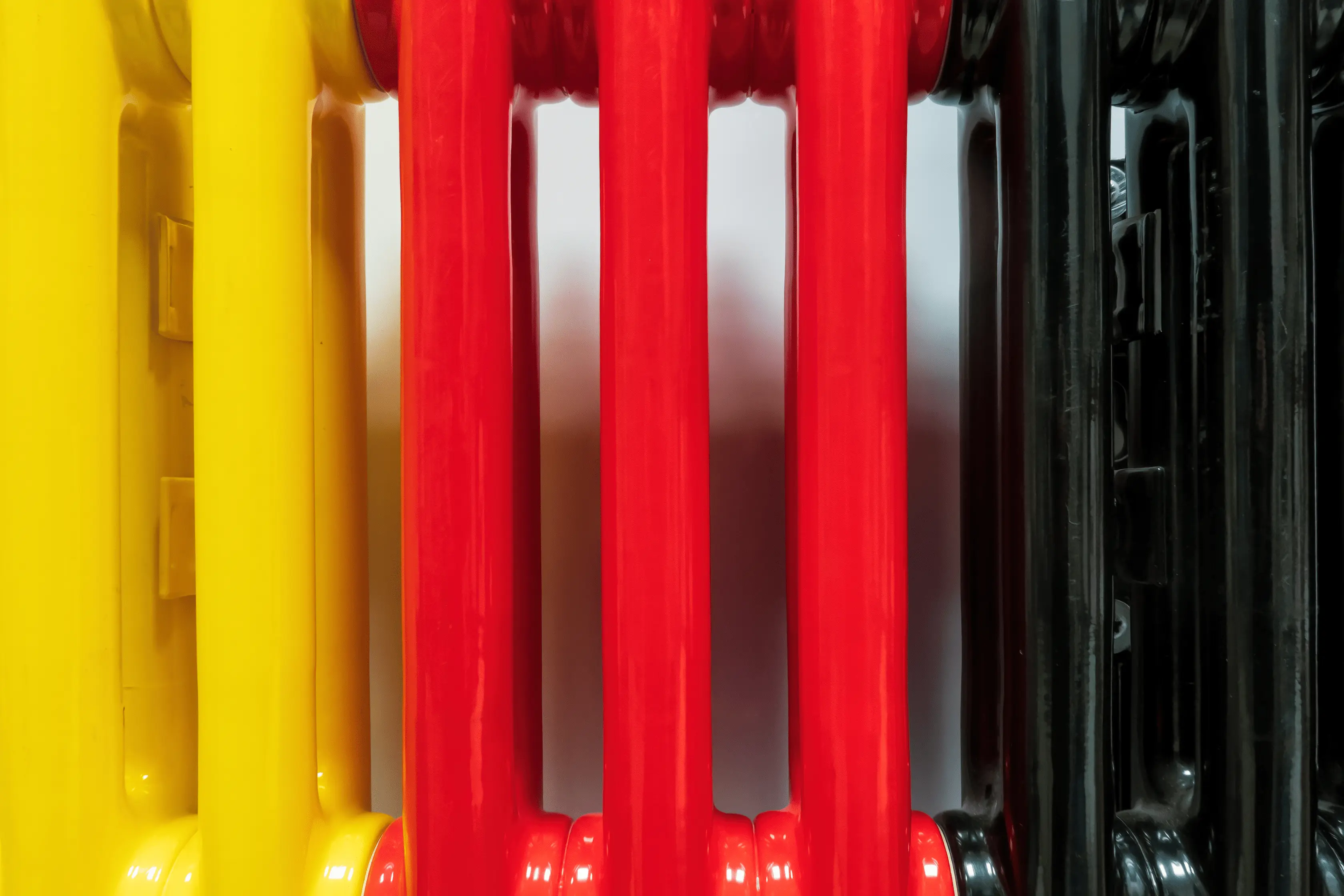 Traditional Painted Radiator In Yellow, Red and Black